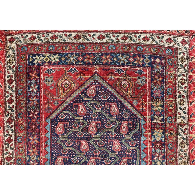 Antique Persian Malayer Runner With Sub-Geometric All-Over Design in Multicolors For Sale - Image 9 of 13