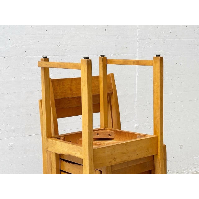 Wood Orchestra Chairs by Sven Markelius, 1940s, Set of 4 For Sale - Image 7 of 18