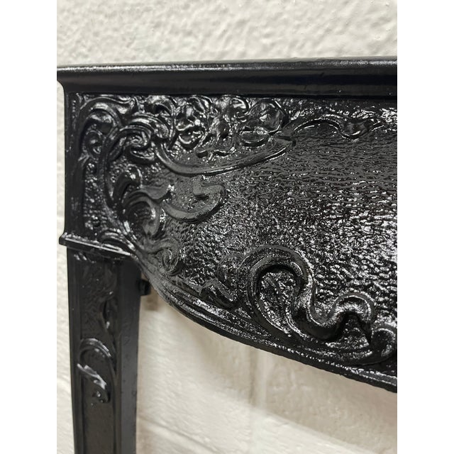 Art Nouveau Late 19th Century Cast Iron Surround 24.5"w X 30" H - Ornate Victorian Era From New Orleans For Sale - Image 3 of 7