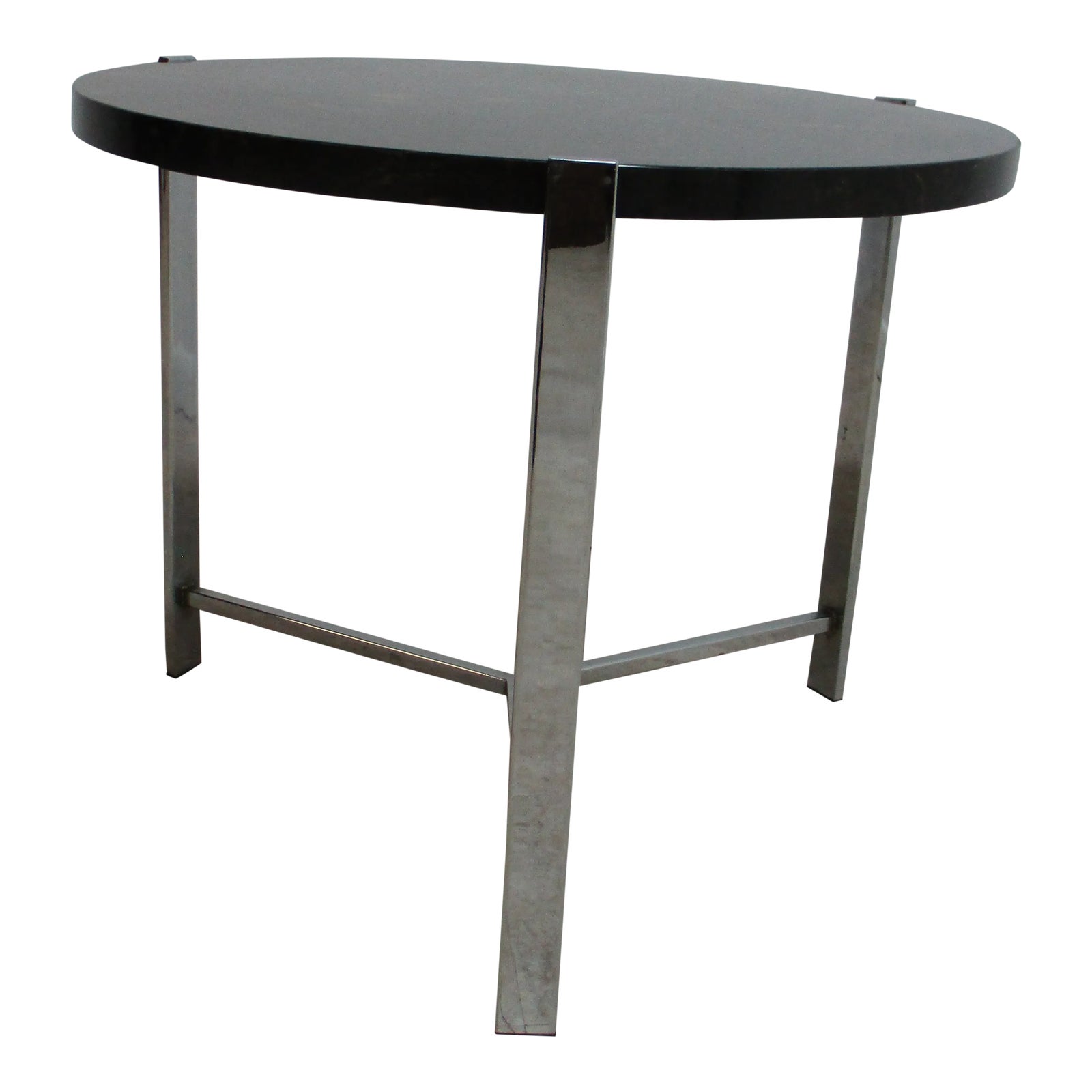 Mid Century Flat Stock Chrome X Base Lamp End Table Chairish