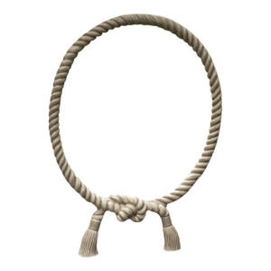 Vintage Rope Frame Oval Mirror With Tassel Detail