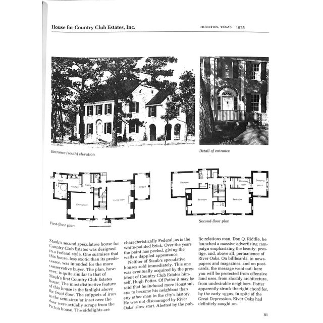 "The Architecture of John F. Staub: Houston and the South" 1979 Barnstone, Howard For Sale - Image 4 of 12