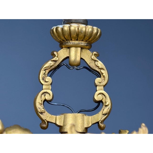 Empire, Impressive Pendant Light, Dore Bronze, Crystal, France, 19th C. For Sale - Image 11 of 12