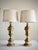 Brass Substantially Large 32” Vintage Pair of Stiffel Solid Brass Hollywood Regency Urn Table Lamps With 10” Linen Shades For Sale - Image 8 of 12