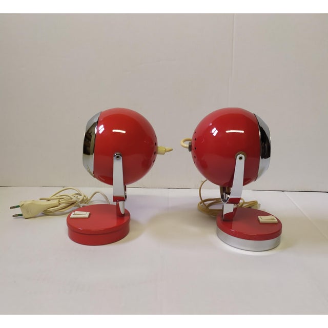 Reggiani Space Age Metal Table Lamps from Reggiani, 1970s, Set of 2 For Sale - Image 4 of 6