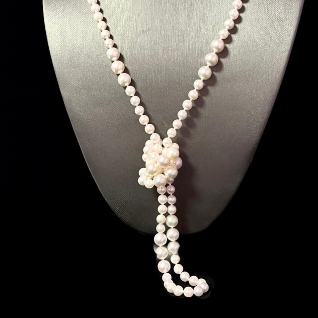 Akoya Pearls Necklace 14k Y Gold Ball Clasp Certified For Sale - Image 4 of 11