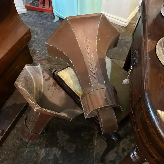 1930s Art Deco Copper Italian Theater Wall Sconces For Sale - Image 6 of 12