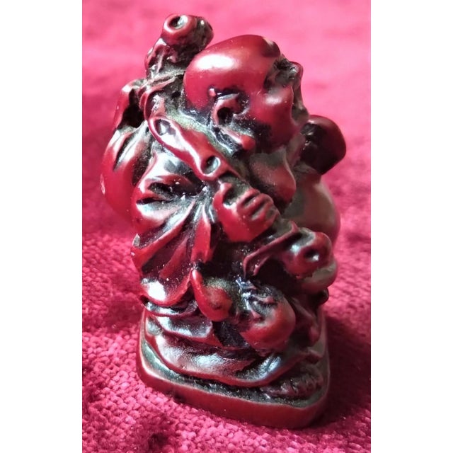 Chinese Antique Chinese Carved Carnelian Laughing Buddha Miniature. For Sale - Image 3 of 5