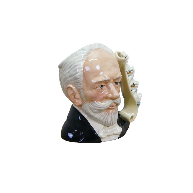 Large vintage Royal Doulton D7022 porcelain character jug of Pyotr Ilyich Tchaikovsky featuring scroll handle decorated...