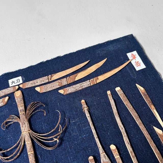 Glass Framed Japanese Ujo Yōji Toothpicks and Spoons Display, 1960s For Sale - Image 7 of 12