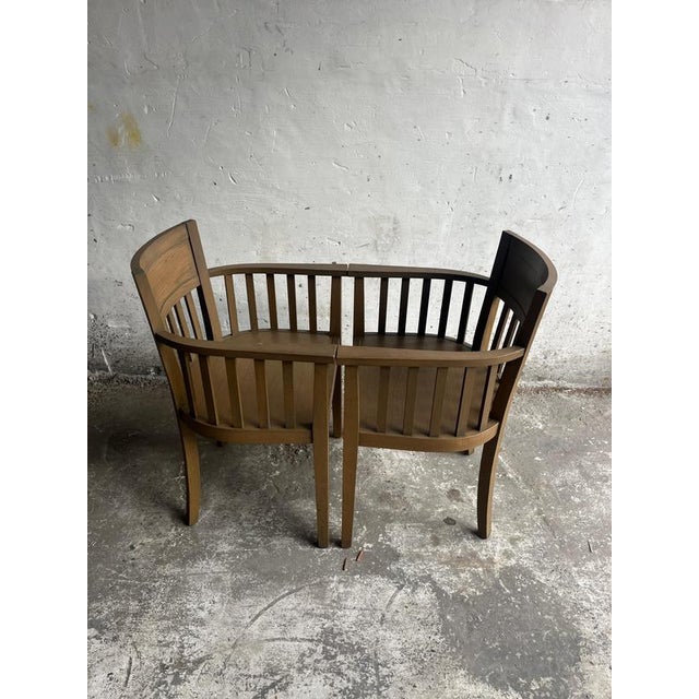Slatted Wooden Armchairs, 1980s, Set of 8 For Sale - Image 3 of 12