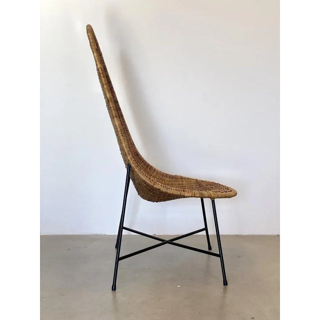 Mid-Century Modern Wicker Armchair in the style of Kertsin Hörlin Holmqvist, 1960s For Sale - Image 3 of 12