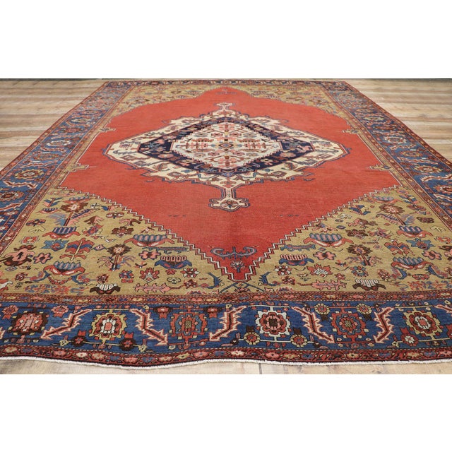 Late 19th Century Persian Bakshaish Rug, 11'04 X 15'00 For Sale - Image 10 of 11