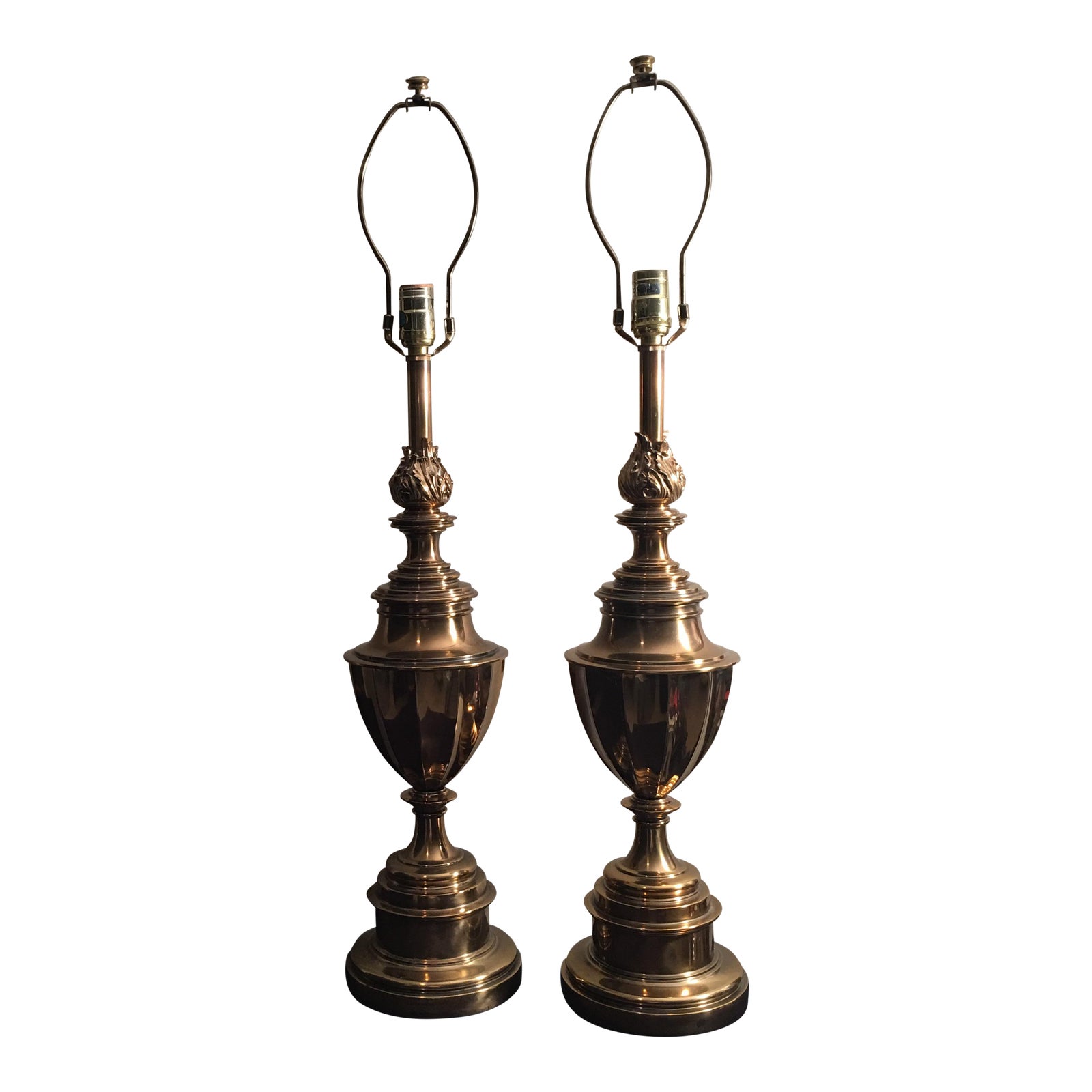 Vintage Automax NY Art Deco Brass Table Lamps A Pair Chairish