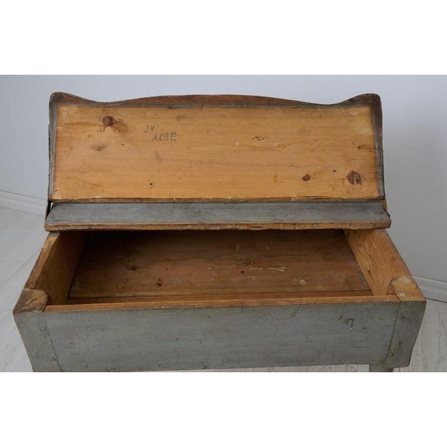 Antique Rococo Style Folk Art Console Table with Storage in Pine, Sweden For Sale - Image 10 of 12