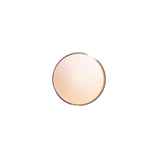 Modern Globe Flush Mount Brushed Nickel, 5 Inch Glass Globe, by Research.Lighting, Modern, Minimal For Sale - Image 3 of 7