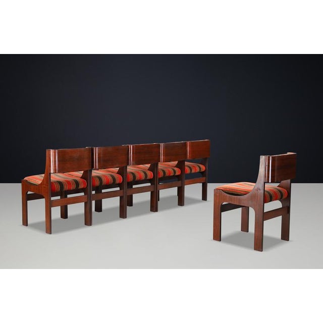 Brown Sculptural Model 273 Dining Chairs by Franco Asnaghi, Italy, 1966, Set of 6 For Sale - Image 8 of 15