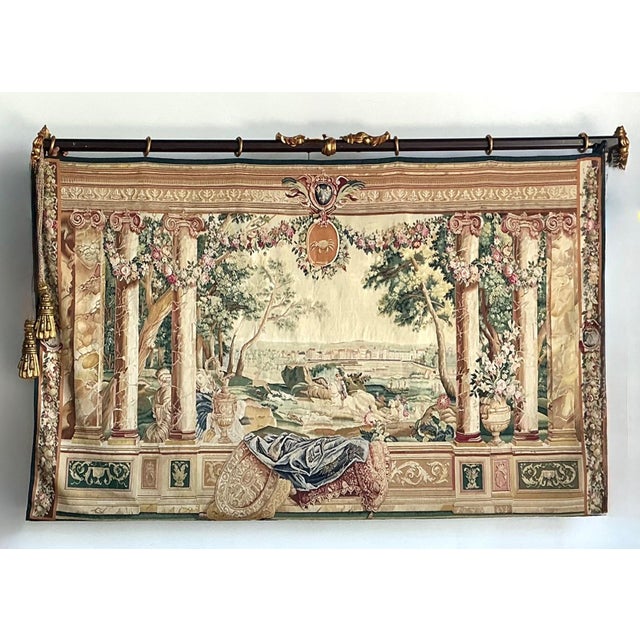 Mid-Century Modern Vintage “Chateau Bellevue” Tapestry From Tenture Des Maisons Royals For Sale - Image 3 of 14
