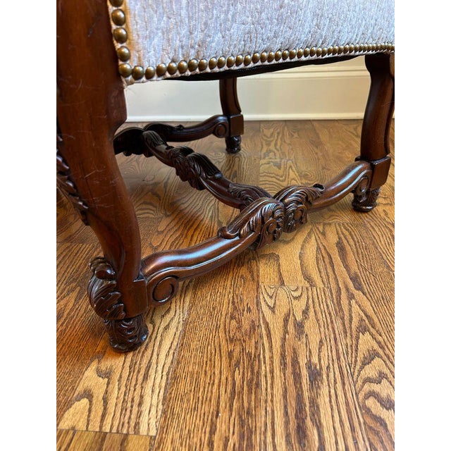 Textile Early 21st Century French Reproduction Mouton Arm Chair For Sale - Image 7 of 7