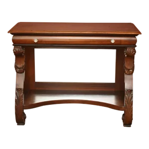 Early 20th Century Antique Victorian Mahogany Single Drawer Mirror-Backed Console Server Table