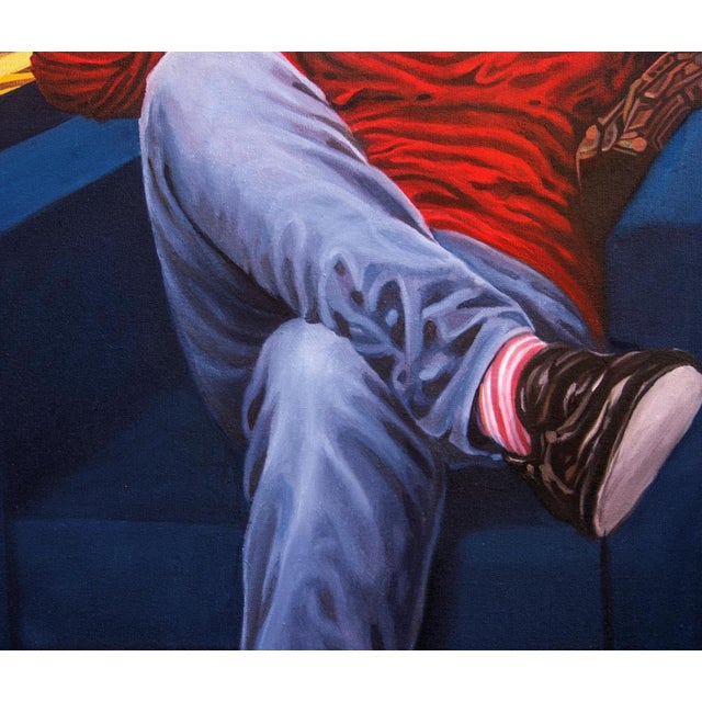 Contemporary "Lounge Nineteen", Large Scale Oil and Acrylic on Canvas Painting by Ara Deinde For Sale - Image 3 of 5