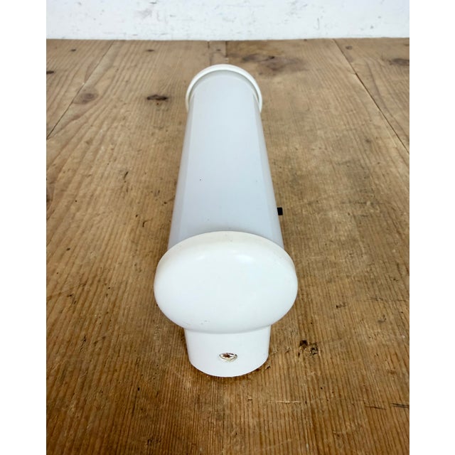 Industrial White Bakelite and Milk Glass Wall Light from Elektrosvit, 1950s For Sale - Image 11 of 13