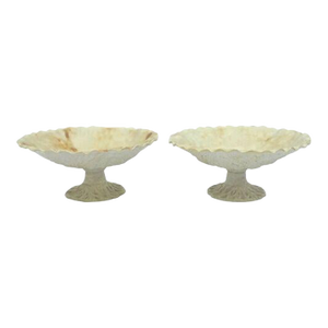 Antique Pair Spode Leaf Tazzas