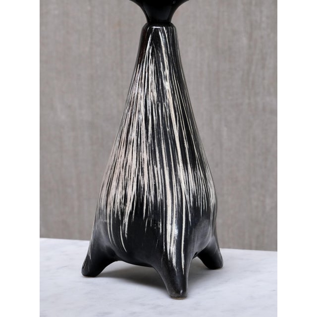 Organic Ceramic Three-Legged Table Lamp from Elisabeth Loholt, Denmark, 1960s For Sale - Image 3 of 12