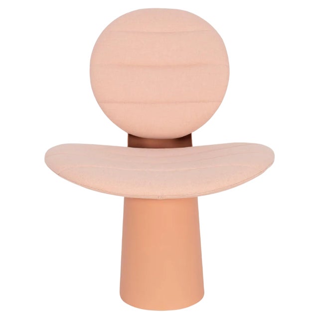 Pilota Rose Wool Beige Red Lounge Chair by Pulpo For Sale