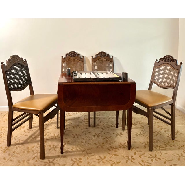 Vintage Mid-Century Stakmore Cane Back Folding Chairs, Set of 6 For Sale In New York - Image 6 of 11