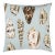 Scalamandre 22" x 22" Coquina Linen Print Pillow in Multi On Sea Blue For Sale