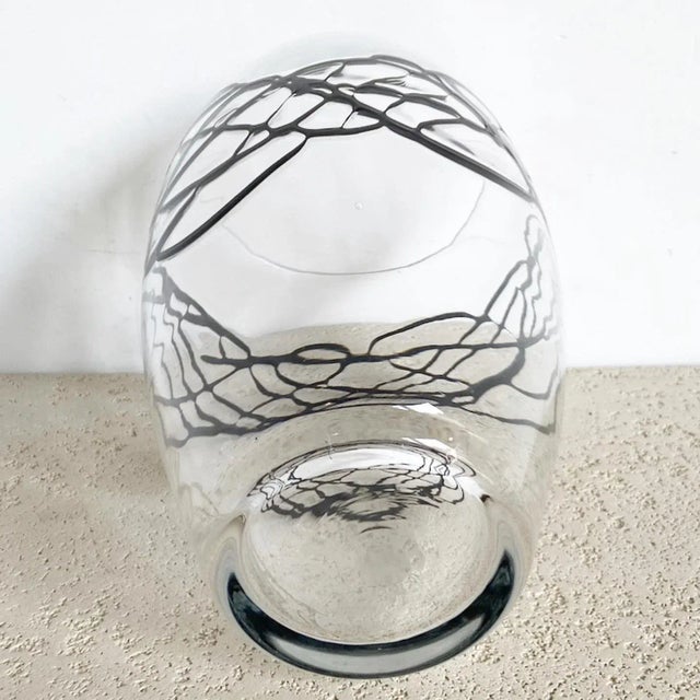1980s Postmodern Abstract Glass Vase For Sale - Image 5 of 5