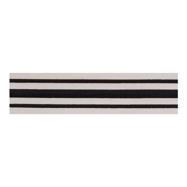 Sample - Schumacher X Miles Redd Military Stripe Tape in Black on Ivory For Sale