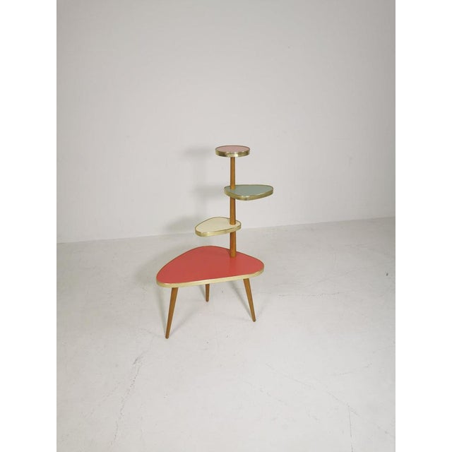 German Plant Stand, Colorful Vintage Mid-Century Minimalist Indoor Plant Stand Side Table Retro flower table It inspires...
