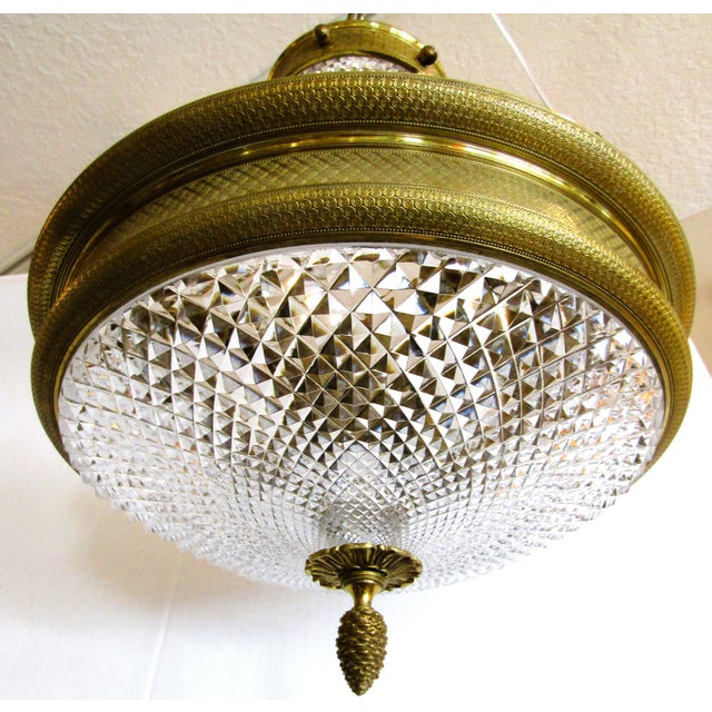 Vintage Sherle Wagner Empire Style Bronze and Cut Crystal Chandelier For Sale - Image 9 of 11