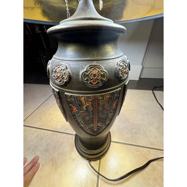 Chinoiserie 1920s Art Deco Champleve Lamp For Sale - Image 3 of 11