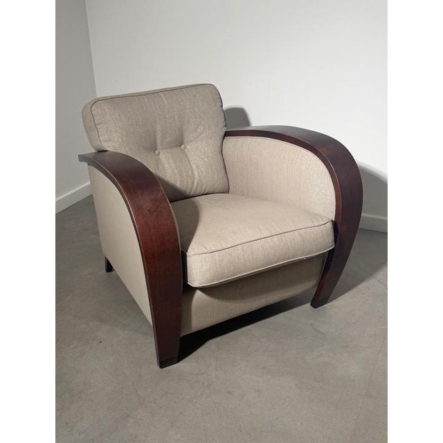 Art Deco Lounge Chair in Curved Wood For Sale - Image 4 of 7