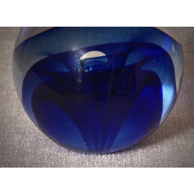 Mid-Century Modern Mid-Century Modern Blue Murano Art Glass Sphere, Italy, 1980s For Sale - Image 3 of 9
