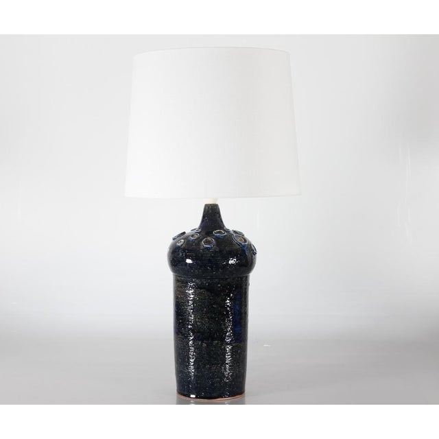 Large Danish Sculptural Blue Ceramic Table Lamp by Jytte Trebbien, 1970s For Sale - Image 16 of 16