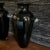 Contemporary Vintage Hand-Blown Glass Vase in Ebony With Clear Handles- a Pair For Sale - Image 3 of 12
