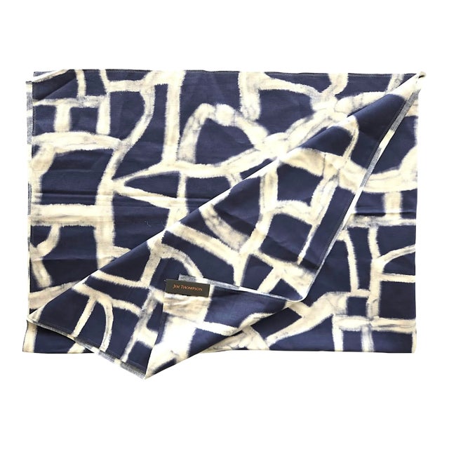 Jim Thompson Timbuktu Fabric in Midnight Blue, 40"/1 Meter For Sale