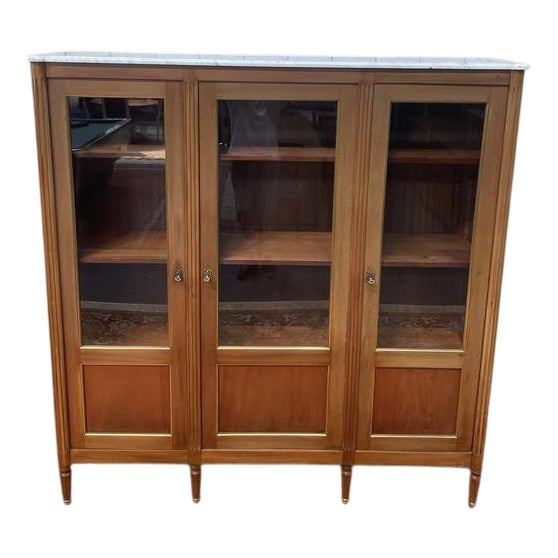 Louis XVI Style Display Cabinet with 3 Doors For Sale