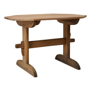 Antique Swedish Folk Art Handmade Dining or Work Table in Pine For Sale