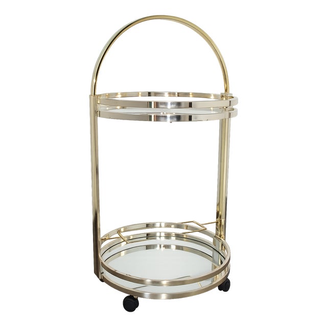 Art Deco Mobile Drinks Trolley on Wheels, 1970s For Sale