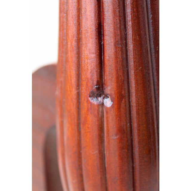 Vintage Solid Mahogany Four Poster Full/Double Bed | Chippendale Inspired | Heirloom Quality With Carved Fluted Columns | 1950s Usa For Sale - Image 13 of 17