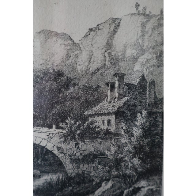 Late 20th Century Eugène Bléry “Bridge at Fourvoirie” Louvre Chalcographie Etching—Framed For Sale - Image 11 of 18