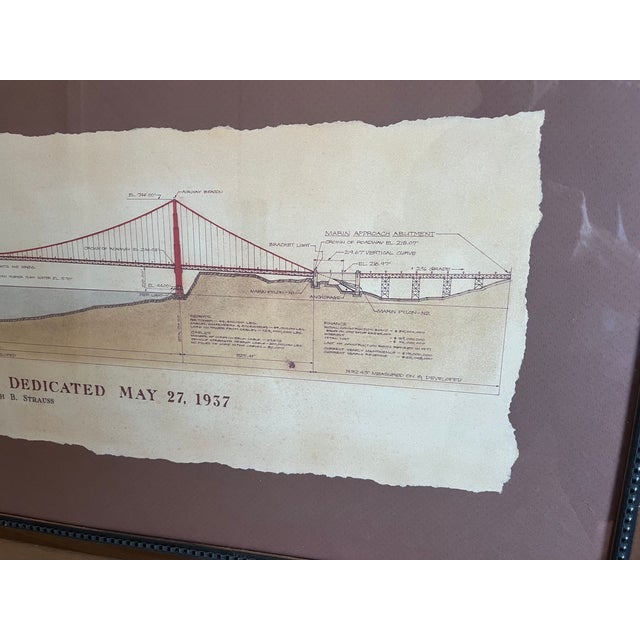 2000 - 2009 Large Vintage Framed Print of the Golden Gate Bridge in San Francisco California For Sale - Image 5 of 11