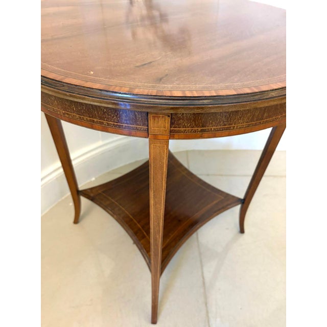 1900 - 1909 Antique Edwardian Mahogany Lamp Table, 1900s For Sale - Image 5 of 9
