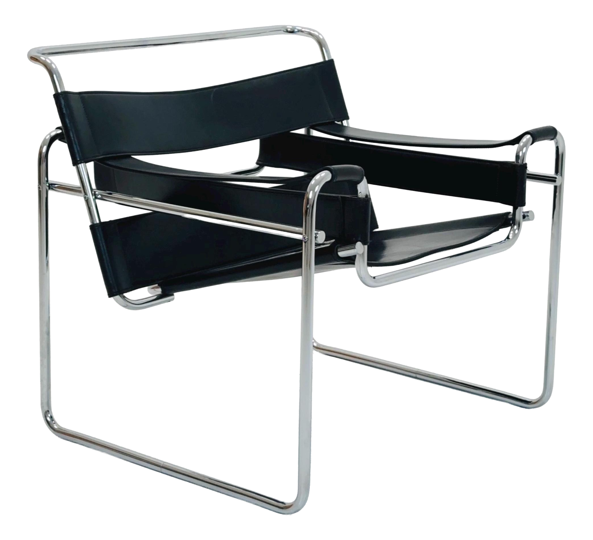 Italian Leather B3 Lounge Chair by Marcel Breuer for Fasem, 1980s