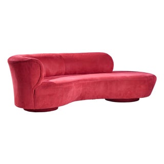 Vladimir Kagan for Directional Mid Century Cloud Suede Sculpted Sofa For Sale
